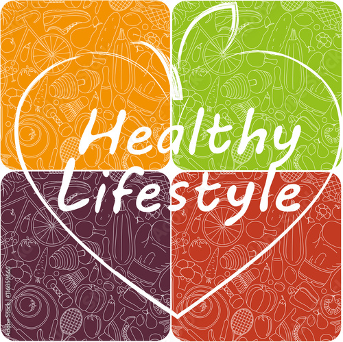 vector pattern of healthy lifestyle