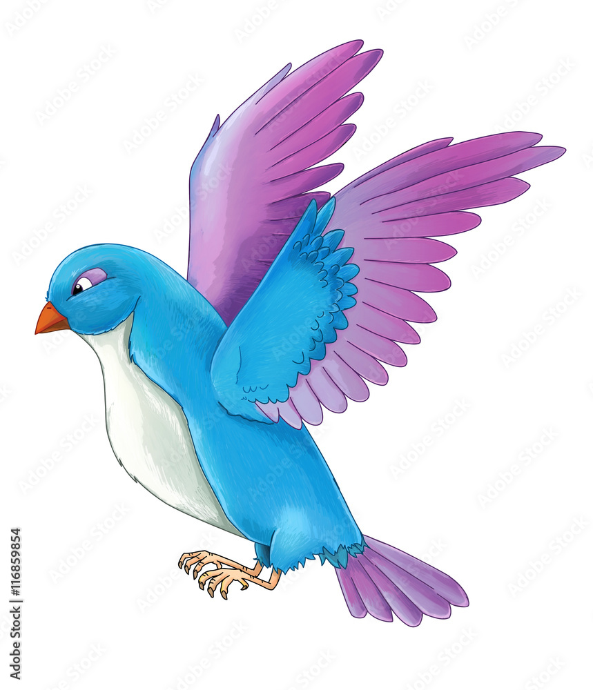 Flying bird stylized drawing color winged animal Vector Image