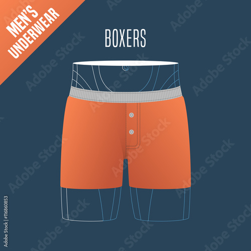 Men's underwear, shorts vector illustration