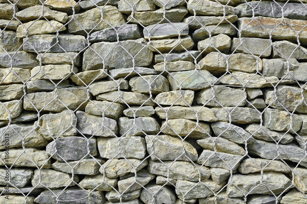 Gabion Retaining Wall Background Or Texture Stock Photo | Adobe Stock