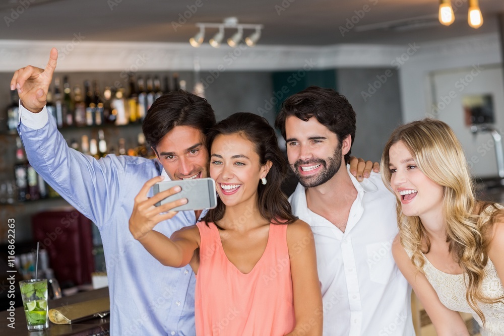 Group of friends taking a selfie 