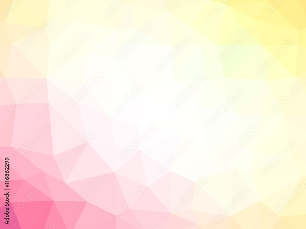 Obraz premium Abstract pink yellow white gradient polygon shaped background
