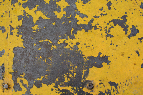Metal yellow grunge old rusty scratched surface texture with bol © eakasit
