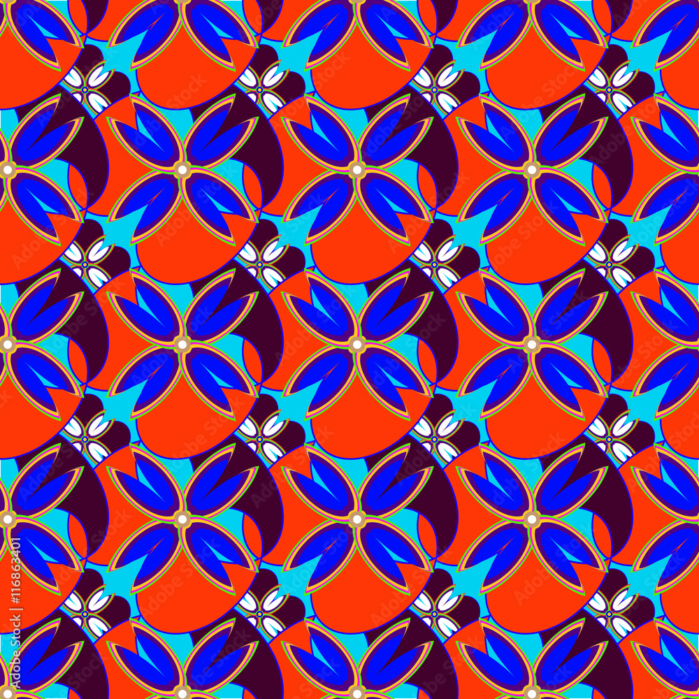 Fototapeta premium Abstract geometric colorful seamless pattern