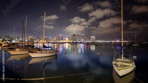 Wallpaper Mural Time lapse looking across the San Diego Bay with sailboats in the foreground and the San Diego skyline in the Background. Torontodigital.ca