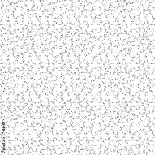 Black and white tooth seamless pattern