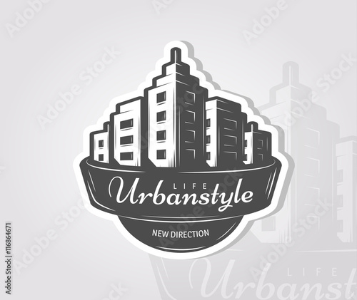 Vector illustration set of logos, emblems, labels for your application. For logo design template. The framework of buildings.