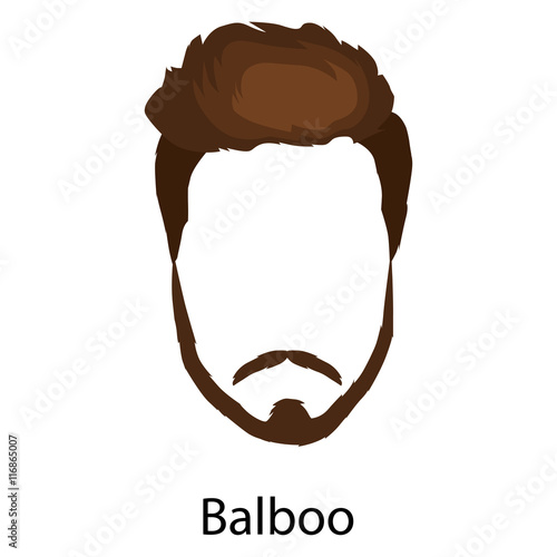 Men cartoon hairstyles with beards and mustache.Vector illustration with isolated hipsters hairstyles on a white background.