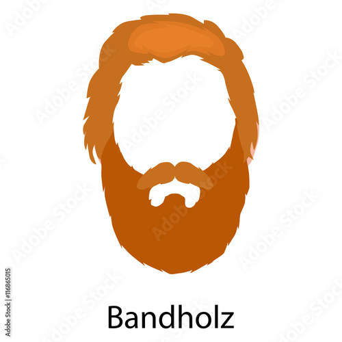 Men cartoon hairstyles with beards and mustache.Vector illustration with isolated hipsters hairstyles on a white background.