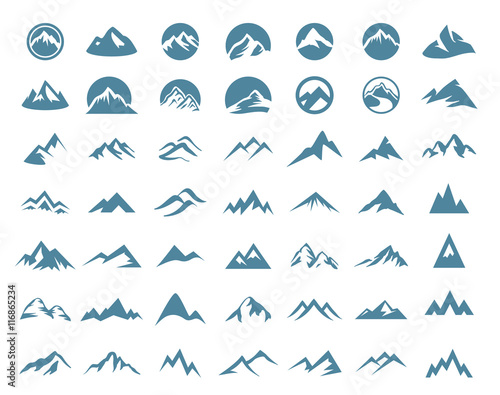 Mountains logo icon set
