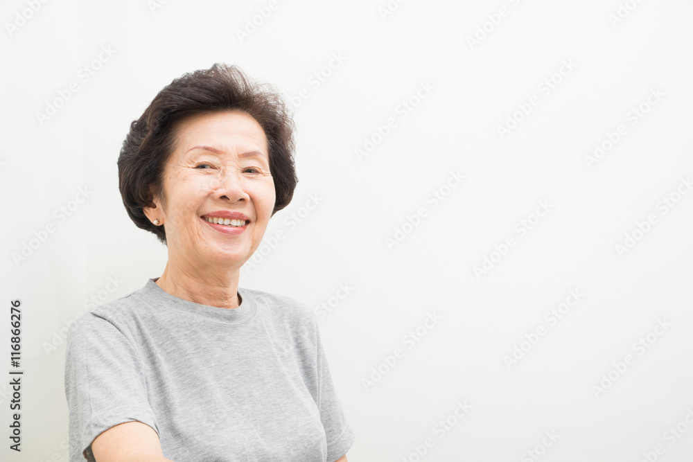 asian old Woman Portrait with text space, smailing old women asian old Woman Portrait with text space, smailing old women