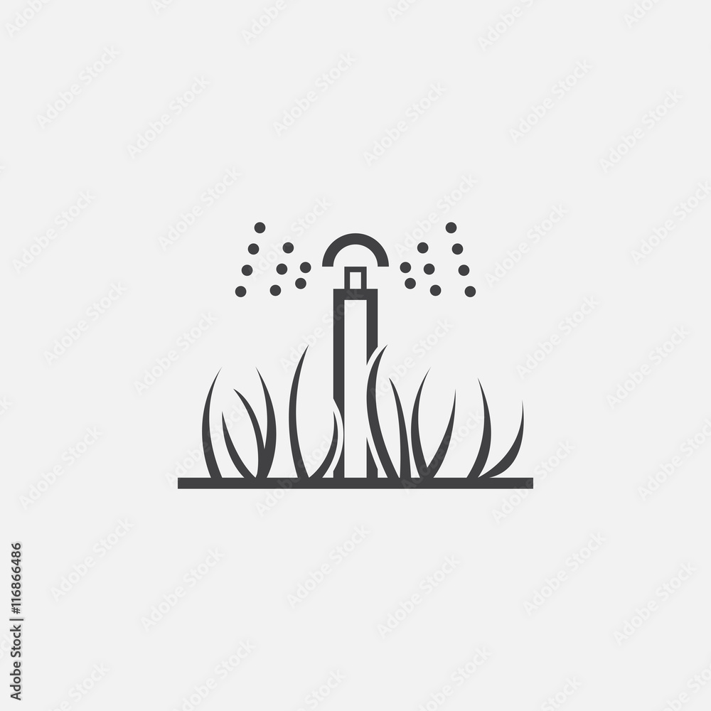 automatic water sprinkler line icon, outline vector logo illustration ...
