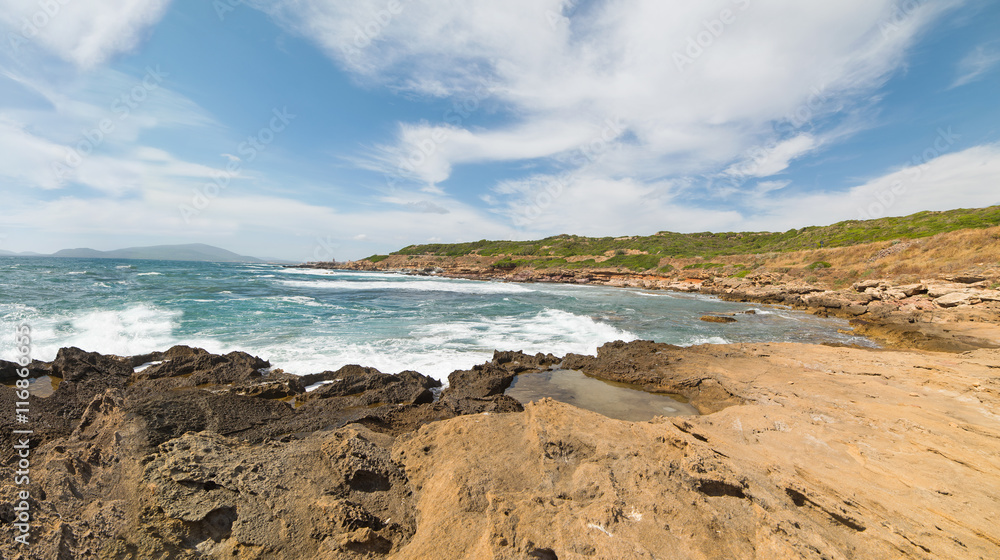 waves by Alghero coastline