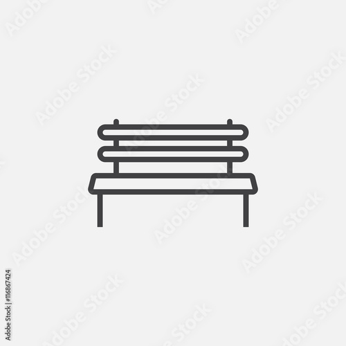 bench ine icon, outline vector logo illustration, linear pictogram isolated on white