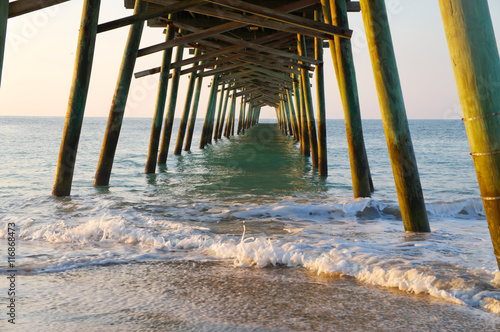 Underneath the pier on Emerald Isle in North Carolina