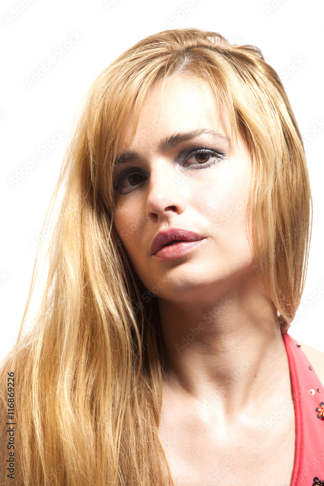 Naklejka premium Portrait of a beautiful blonde woman