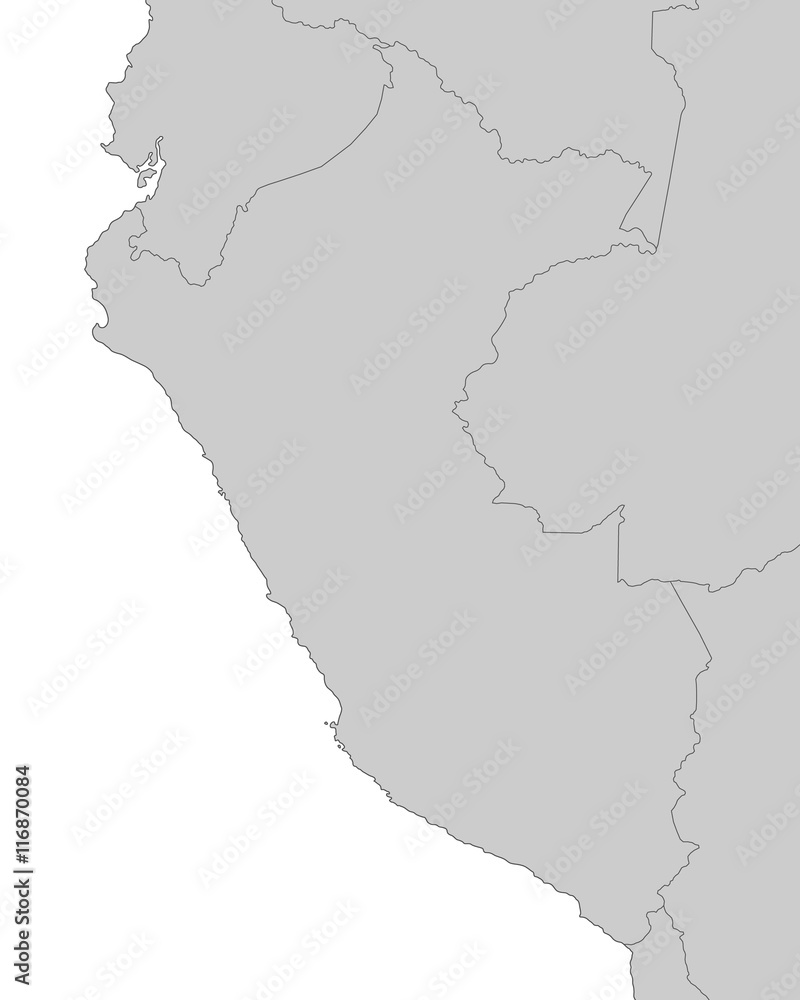 Peru Karte - Grau