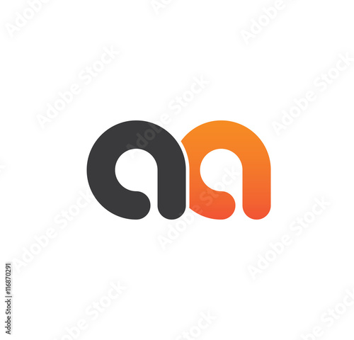 aa logo initial grey and orange