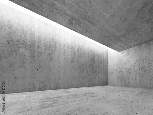 Concrete room with white lighting, 3 d