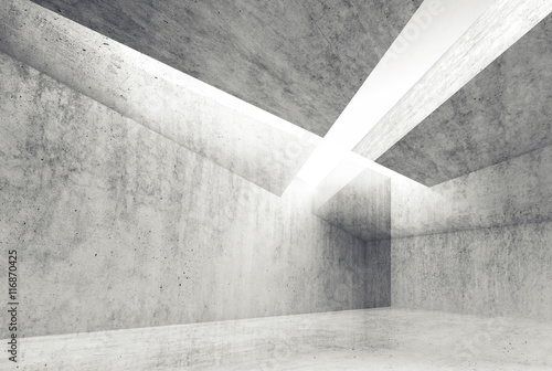3d render illustration, concrete walls