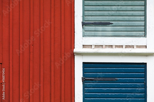 Wooden wall in classical Scandinavian style