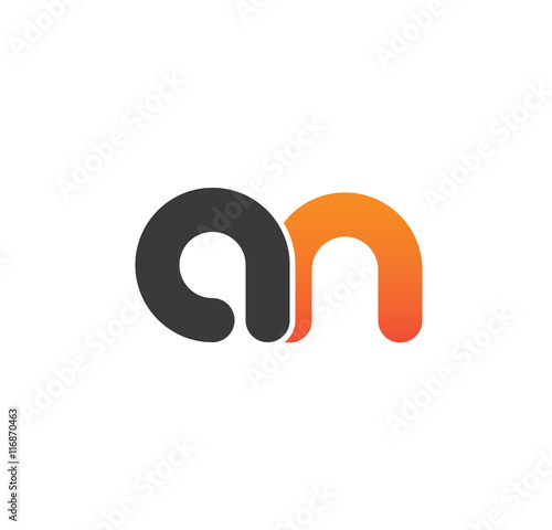 an logo initial grey and orange