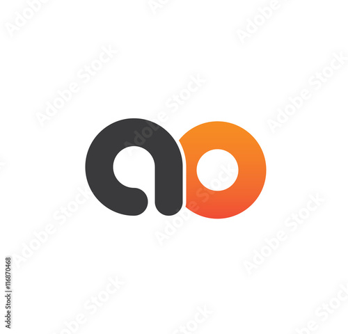 ao logo initial grey and orange