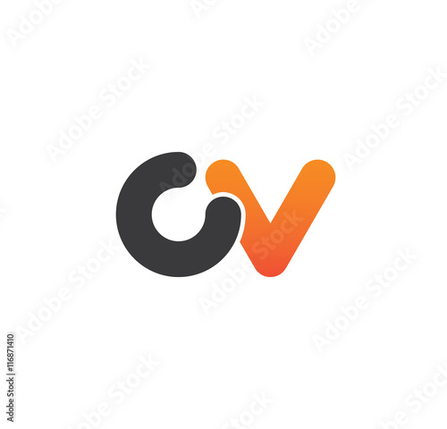 cv logo initial grey and orange