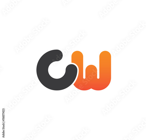 cw logo initial grey and orange