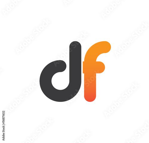 df logo initial grey and orange