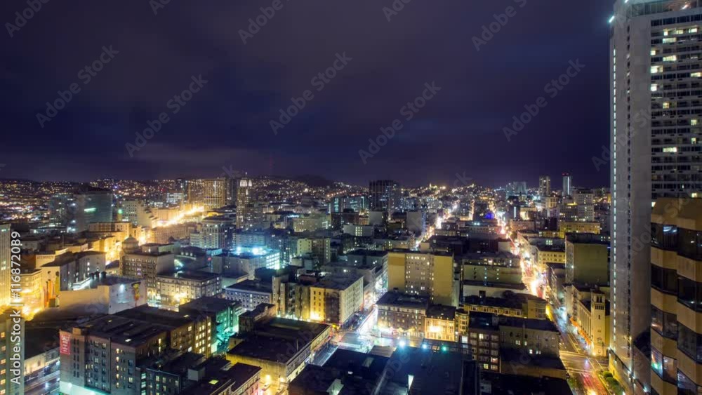 Night Time Lapse looking out over San Fransisco. Night Time Lapse looking out over San Fransisco.
