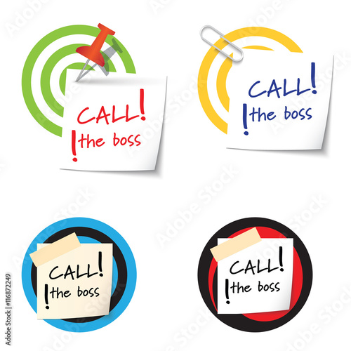 Four targets and and the words call the boss