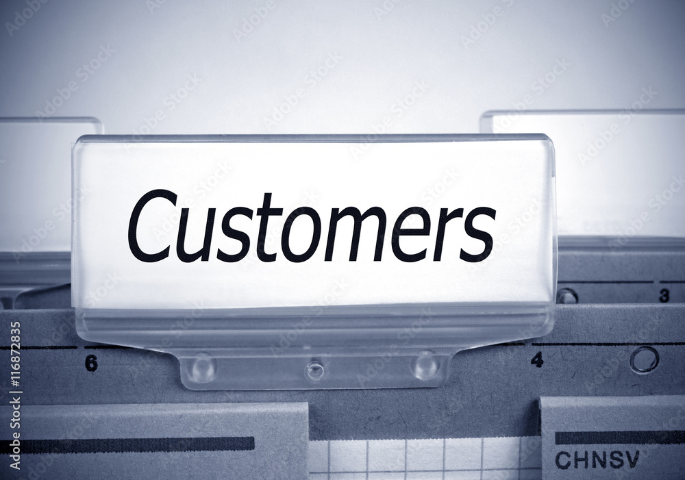 Customers Register Folder Index in the Office Customers Register Folder Index in the Office