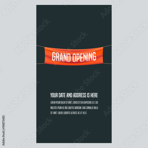 Grand opening vertical vector illustration, background