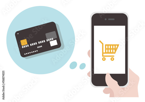 Use the credit card in the online shop