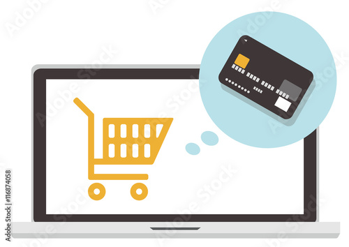 Use the credit card in the online shop