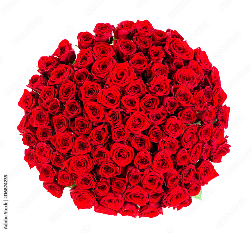 Obraz premium huge bouquet of red roses top view