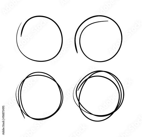 Vector hand-drawn scribble circles abstract doodle set