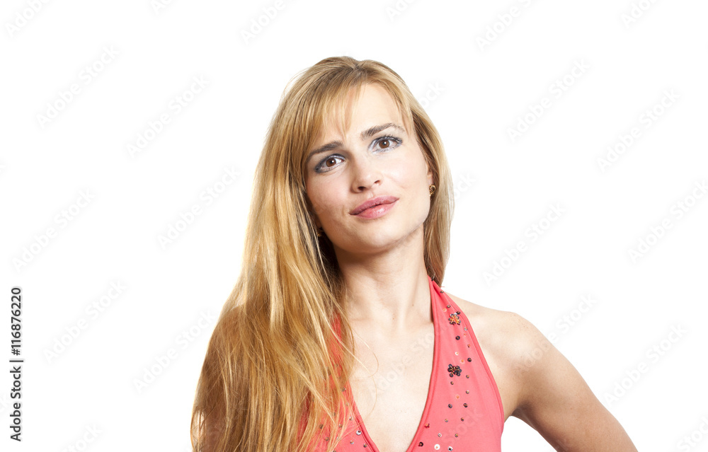 Portrait of a beautiful blonde smilling woman Portrait of a beautiful blonde smilling woman