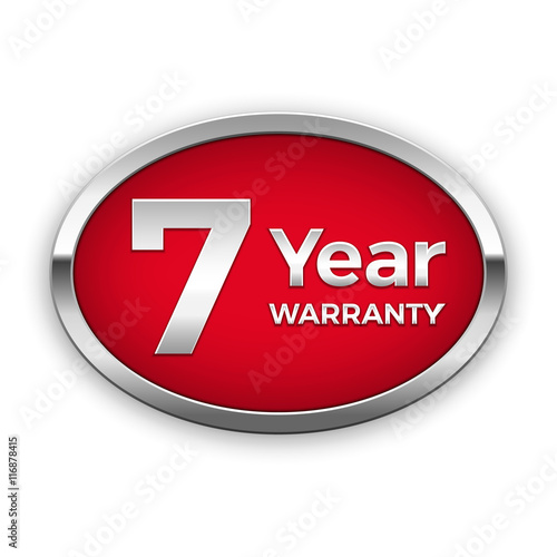 7 year warranty badge, vector