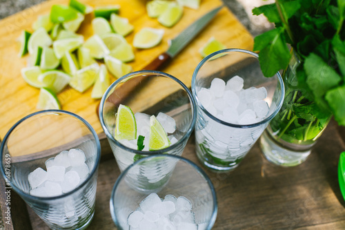 Preparing Mojitos in the Garden photo