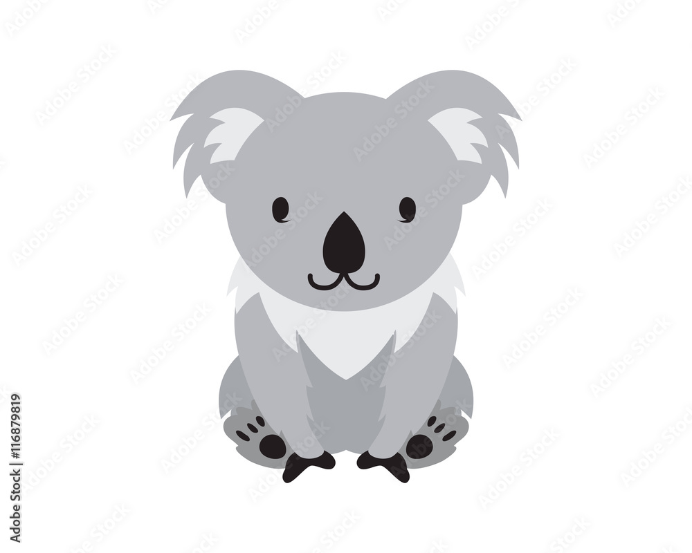 Obraz premium Flat Animal Character Logo - Koala