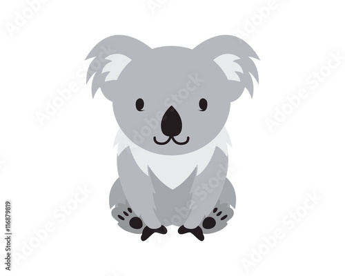 Flat Animal Character Logo - Koala