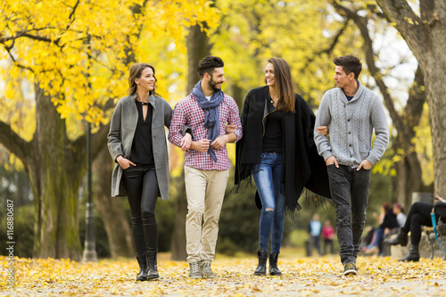 Young people in the autumn ...