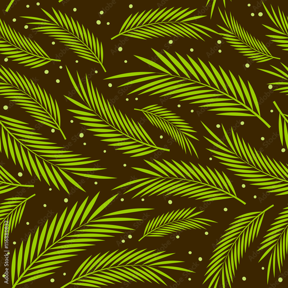 Seamless pattern with palm leaves ornament 10