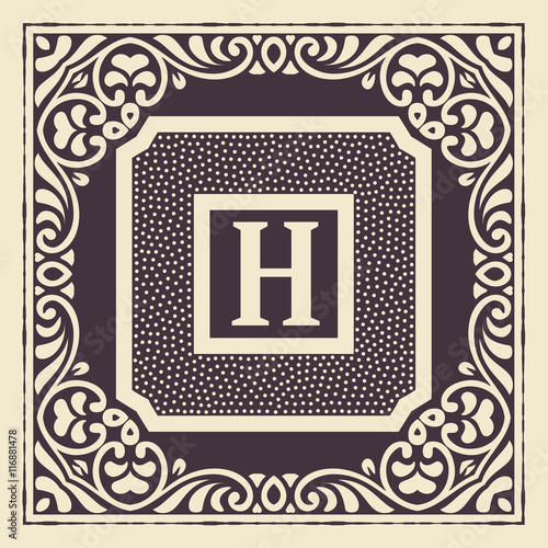 Vintage card. Elements by layers.