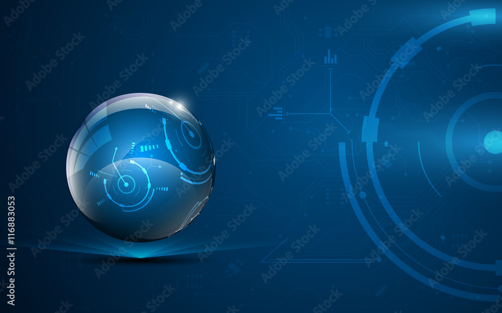 Fototapeta premium abstract globe tech design communication innovation concept background