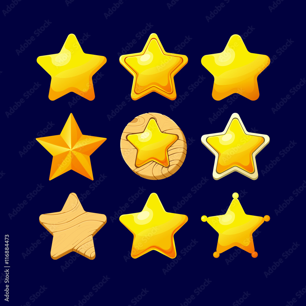 Set of Cartoon different Stars. Set of Cartoon different Stars.