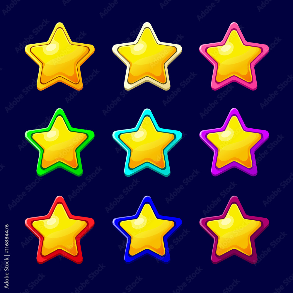 Cartoon colorful glossy Star Cartoon colorful glossy Star