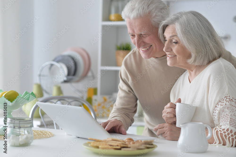 Senior couple with laptop Senior couple with laptop